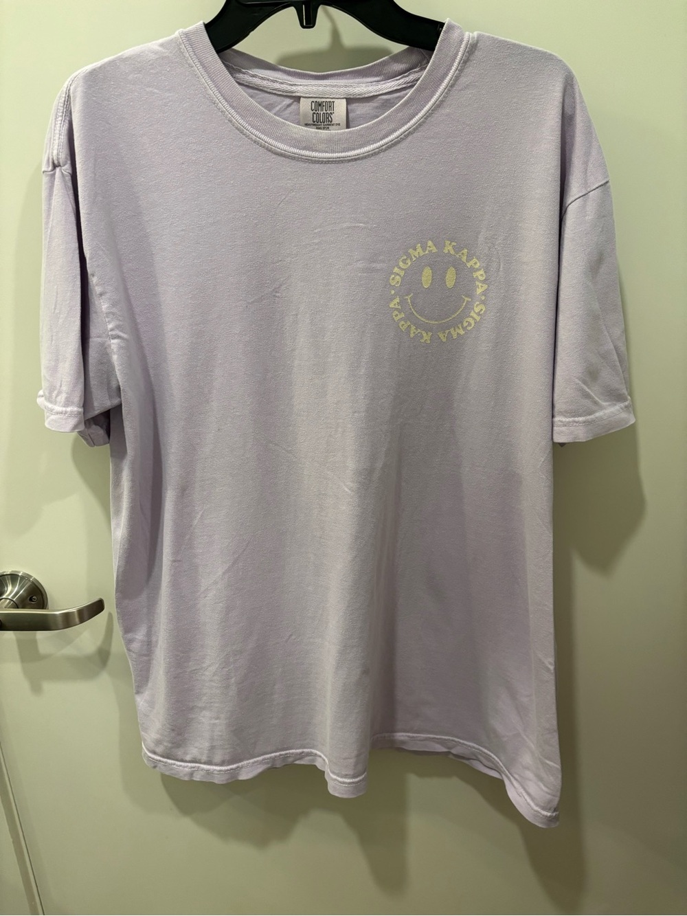 Sigma Kappa Sorority Comfort Colors Lavender Crewneck Smile Tee